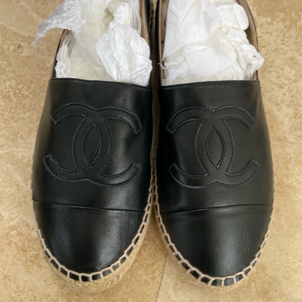 New Chanel lambskin espadrilles